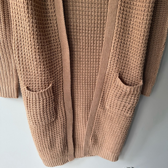 Urban Heritage Tan Cardigan Sweater Chunky Knit Open Front Women’s S - Picture 5 of 9